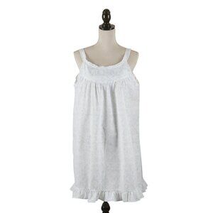 Light Blue Floral Nightgown, Lightweight Cotton, ladies size S, M, L, XL